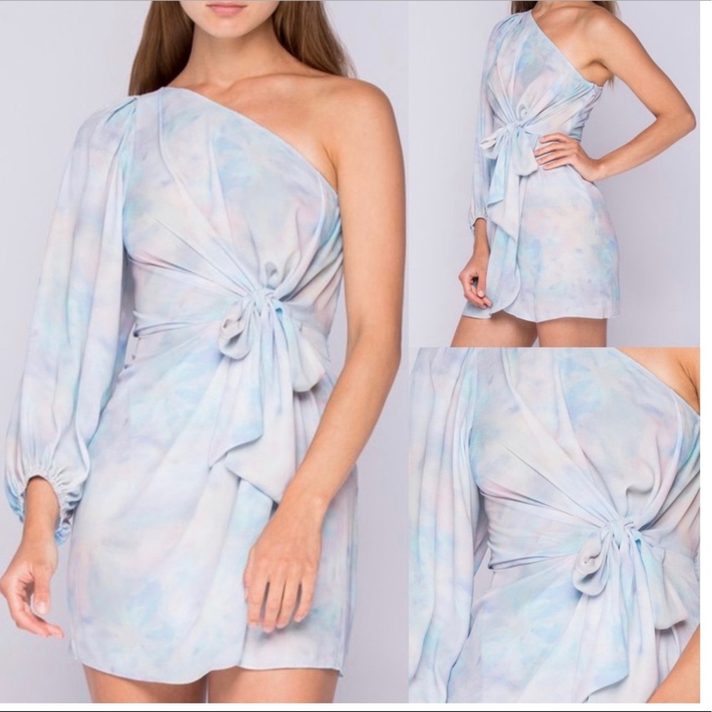 Tie dye one shoulder dress